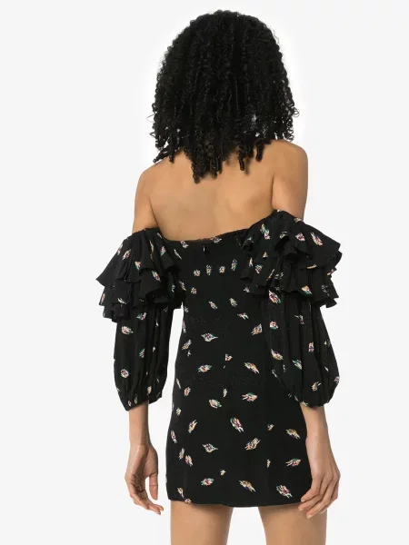 Rochie mini Rotate Birger Christensen cu umerii deschiși de costum negru