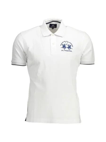 Tricou polo La Martina cu broderie alb