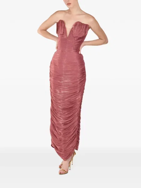 Rochie midi Andreea Veneciuc cu volane roz