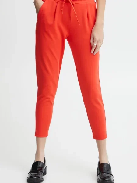 ICHI Pantaloni Kate orange roșu
