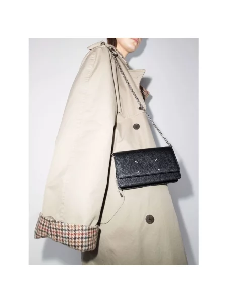 Długa torebka Maison Margiela elegancka czarna