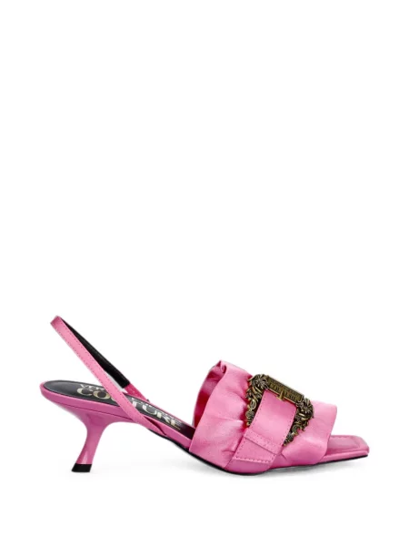 Sandale Versace Jeans Couture cu volane cu cataramă roz