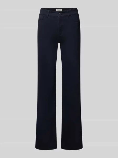 Spodnie materiałowe o kroju straight fit w 5 kieszeni Christian Berg Woman granatowe