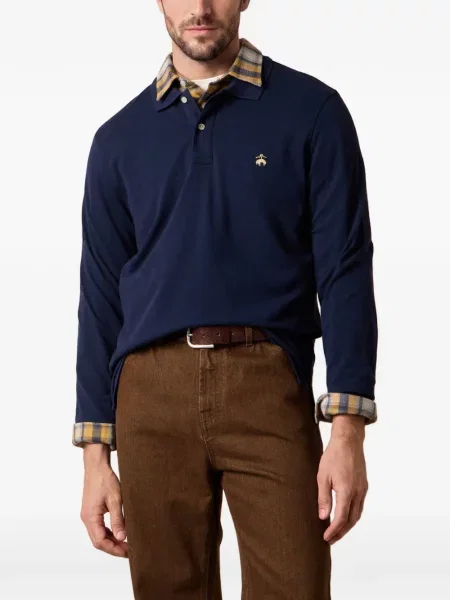 Μακρύς polo Brooks Brothers με αυτόγραφο μπλε