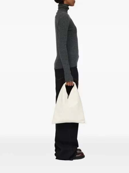 Geantă Mm6 Maison Margiela clasică alb