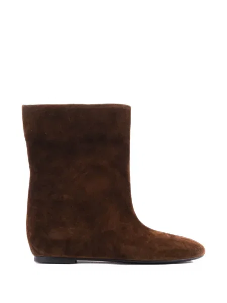 Cizme scurte Pretty Loafers din piele de căprioară maro