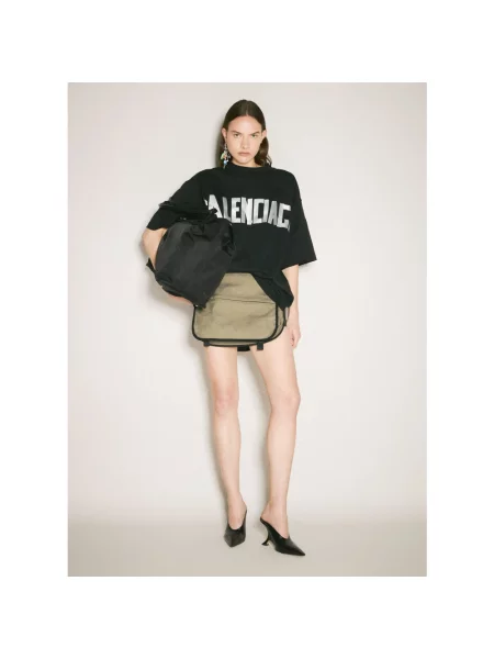 Lniana spódnica mini Balenciaga zielona