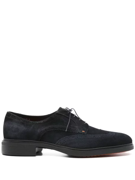 Oxford Santoni din piele de căprioară albastru