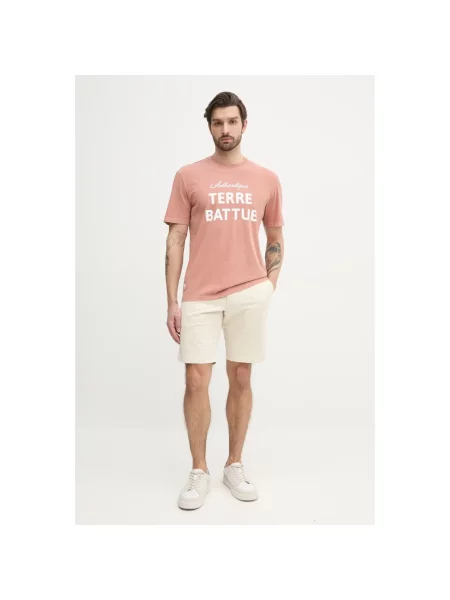 Lacoste t-shirt z nadrukiem pomarańczowy