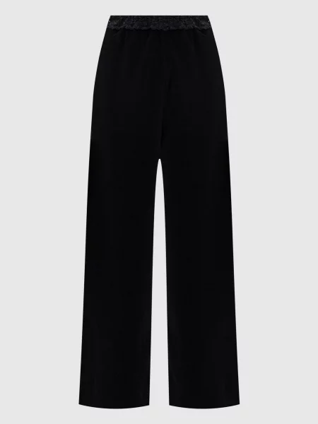 Велюрові штани з мереживом Balenciaga чорні