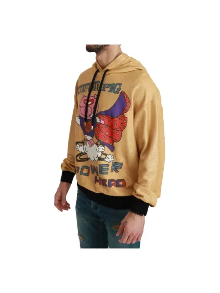 Bluza z kapturem Dolce And Gabbana z kapturem żółta
