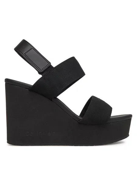 Sandali Calvin Klein Jeans Wedge Sandal Webbing In črna
