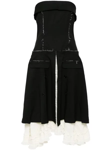 Odgovarati haljina Rokh s čipkom bez bretela crna