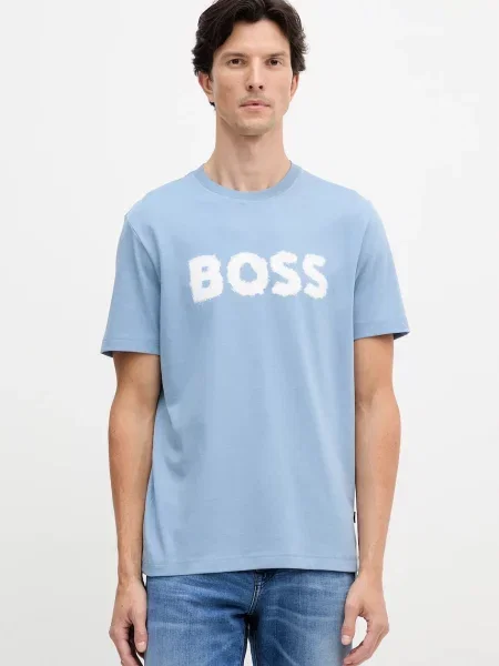 Футболка BOSS Orange з принтом помаранчева