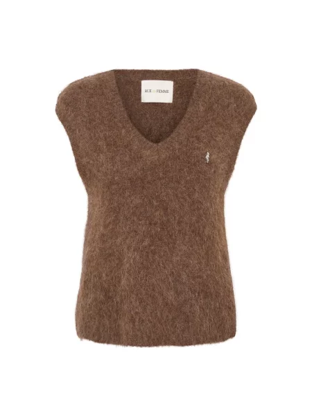 Dzianinowy sweter Rue De Femme brązowy