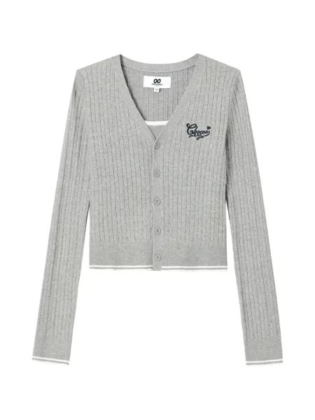 Cardigan Chocoolate tricotate gri