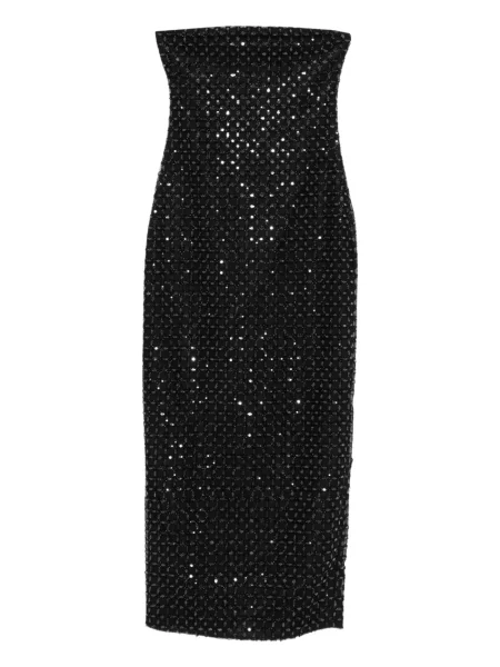 Rochie maxi Rotate Birger Christensen cu mărgele de costum negru
