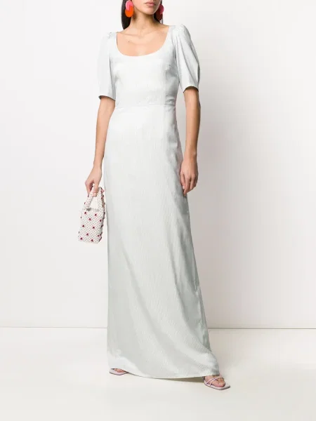 Rochie Brock Collection cu dungi de costum alb
