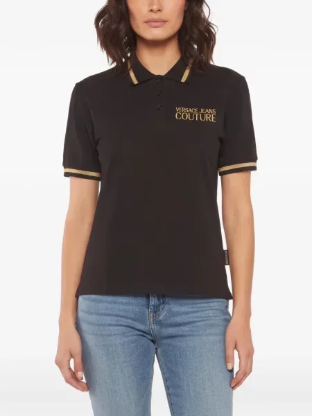 Top Versace Jeans Couture cu autograf negru