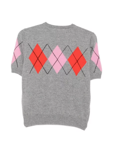 Scurt tricou Msgm cu model argyle gri