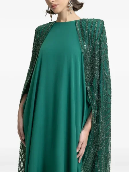 Maxi rochie maxi Gemy Maalouf cu mărgele verde