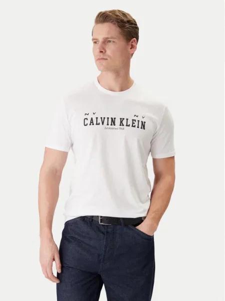 Calvin Klein Jeans Tricou Coll Word Graphic alb