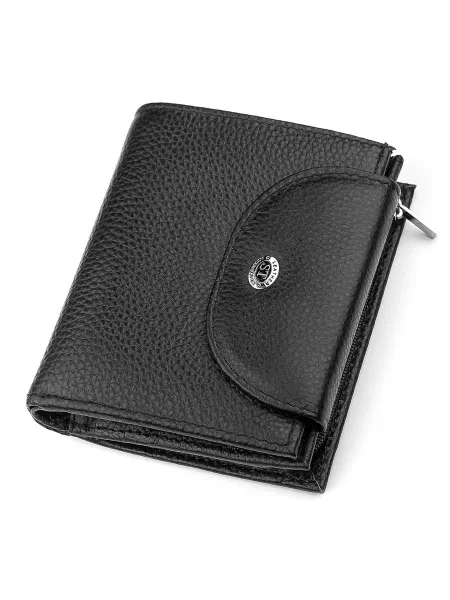 Кожаный кошелек St Leather Accessories черный