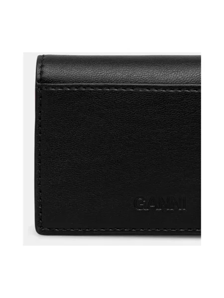GANNI portfel Flap Card Holder Strass czarny
