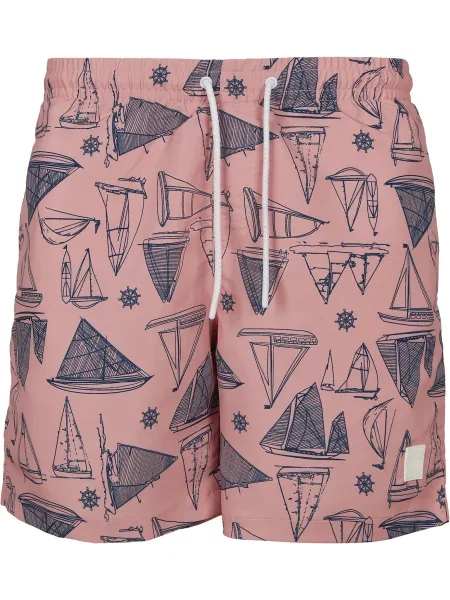 Urban Classics Kratke kopalne hlače encijan / staro roza