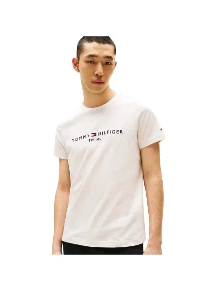 Tricou Tommy Hilfiger cu broderie bej