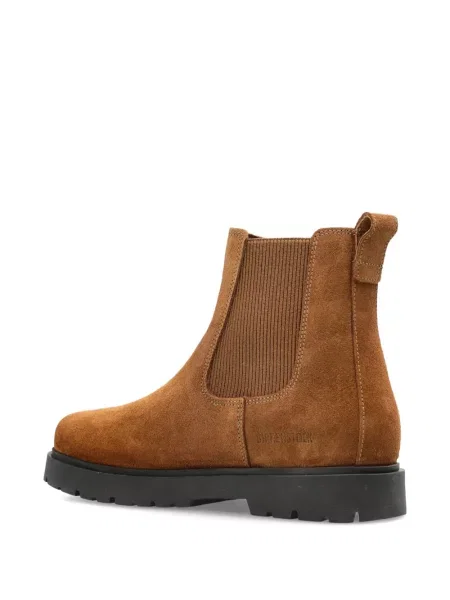 Botine Birkenstock din piele de căprioară cu platformă maro