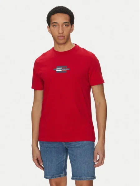 Tommy Hilfiger Tricou Flag Box roșu