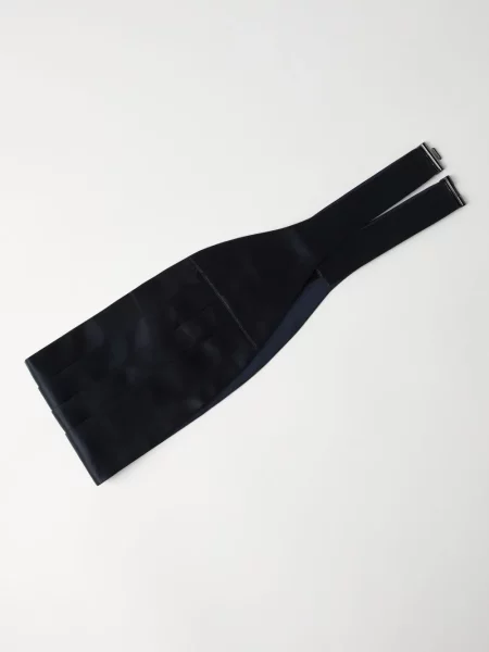 Satynowy pasek Brunello Cucinelli niebieski