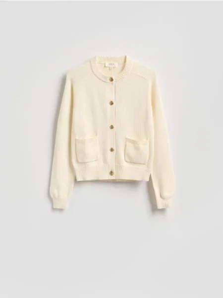 Reserved Cardigan din lână crem