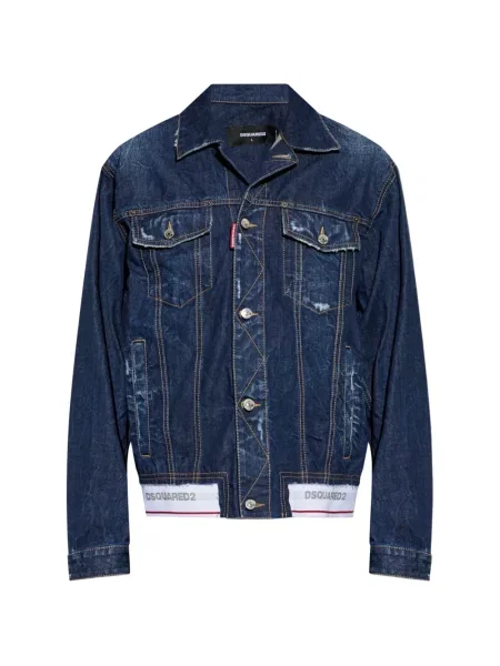 Geacă de blugi Dsquared2 zdrențuiți albastru