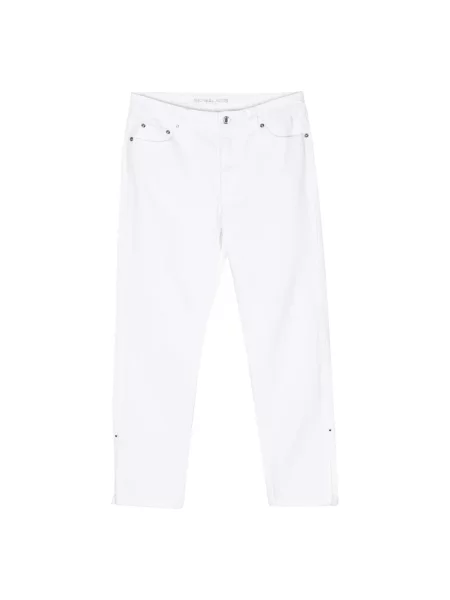 Proste jeansy Michael Kors z rozcieciem z niską talią białe