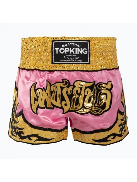 Spodenki treningowe Top King Thai Boxing pink/gold różowe