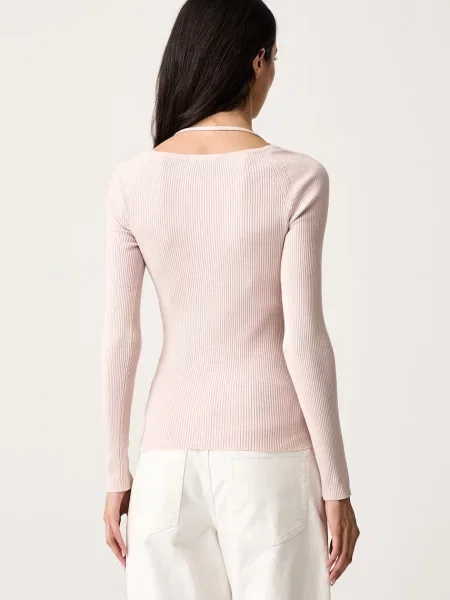 Guess sweter z wiskozą MEGHAN różowy