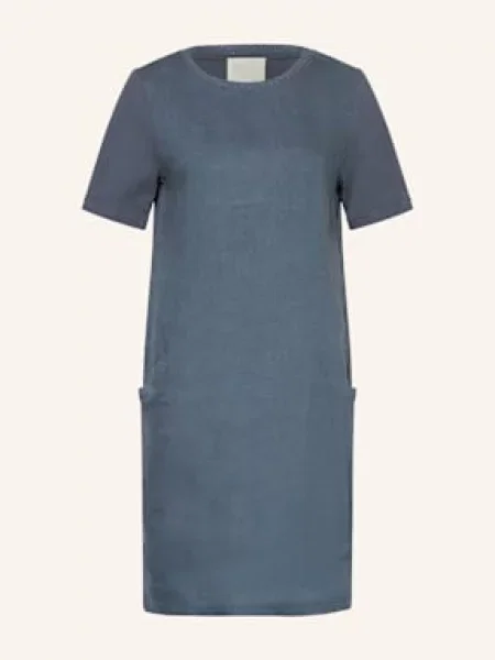 Oui Šaty Ze Směsi Materiálů Se Lnem tmavě modrá