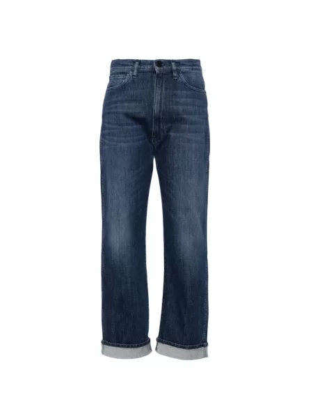 Jeansy 3x1 o krotszym kroju niebieskie