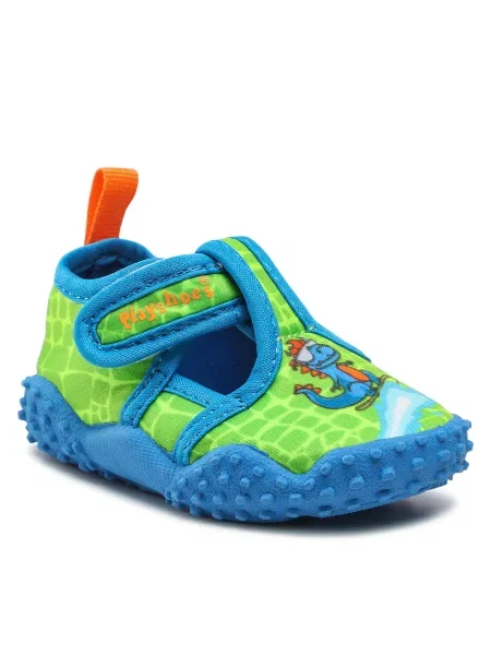 PLAYSHOES Plážové / kúpacie topánky Dino / zelená / mätová / oranžová modrá