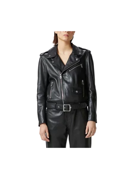 Kurtka skórzana Pinko biker czarna