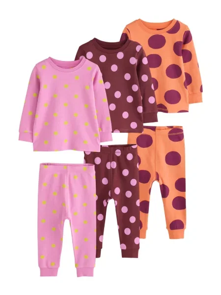 Next Pijamale ciocolatiu / limetă / portocaliu / roz verde
