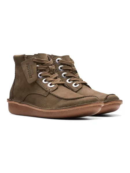 Buty do kostki Clarks skórzane zielone