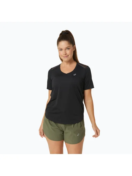 Tricou de alergare pentru femei ASICS Road V-Neck performance black negru