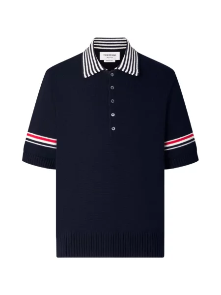 Tricou polo Thom Browne albastru