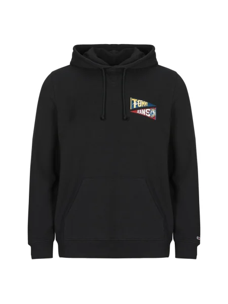 Hanorac cu glugă Tommy Jeans cu dungi de tigru negru