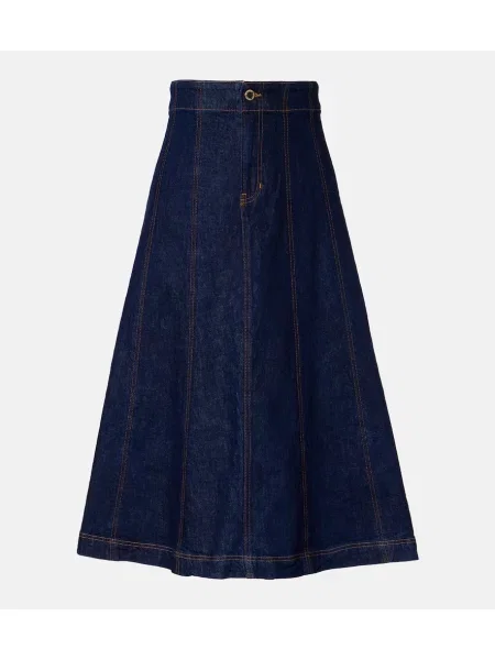 Fustă din denim Veronica Beard până la genunchi albastru