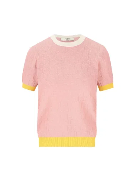 Sweter Fendi z krótkim rękawem różowy