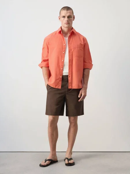 Koszula relaxed fit pastelowy Mężczyzna XXL MANGO MAN żółty